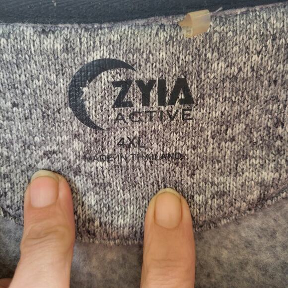 ZYIA Active 4XL Red Gray Quilted Ash Cabin Jacket Fleece Outerwear Fall Gorpcore - Picture 3 of 8